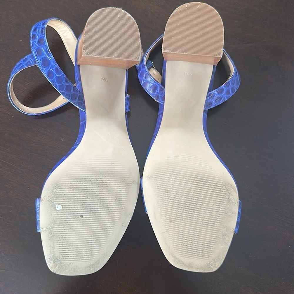 TALBOTS SERA KNOT CROC-EMBOSSED
SANDALS Royal Blue SZ 9 Old Money Timeless Chic - Picture 8 of 11